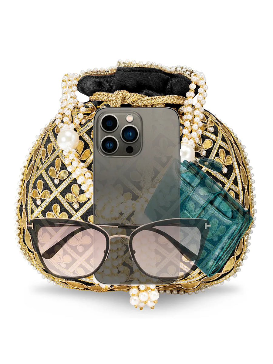 Sequin Potli Bag by Peora | Sparkling Ethnic Fashion Accessory

