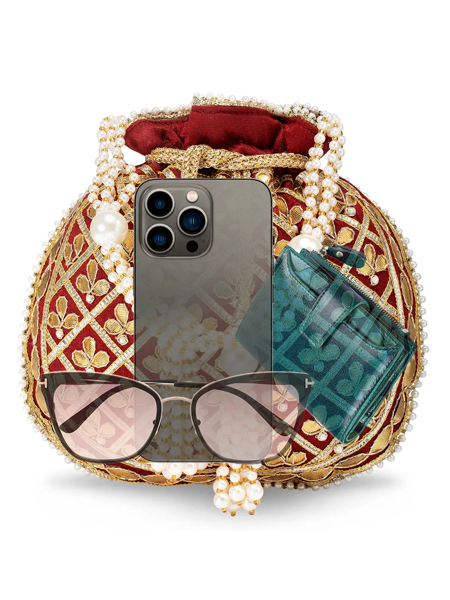 Sequin Potli Bag by Peora | Sparkling Ethnic Fashion Accessory

