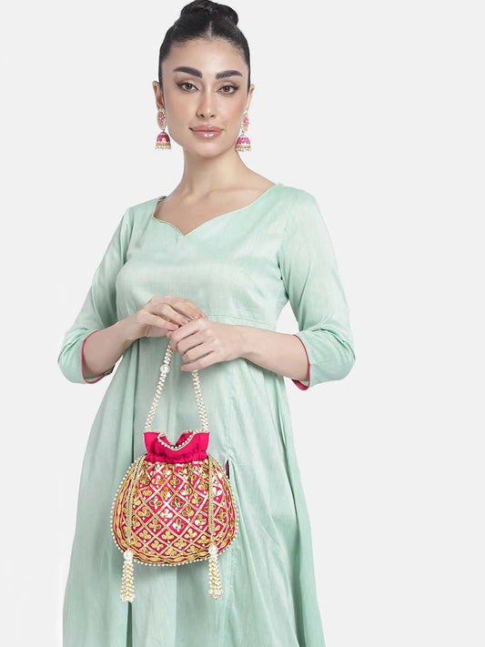 Sequin Potli Bag by Peora | Sparkling Ethnic Fashion Accessory

