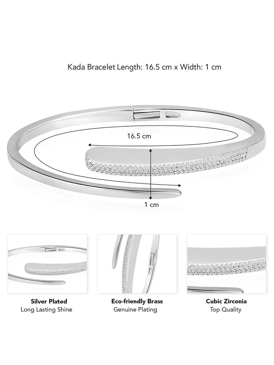 CZ Kada for Women – Sparkling Cubic Zirconia Bangles | Peora