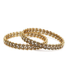 Stylish Zig-Zag Engraved Bangles in White featuring Crystals bangle set 
