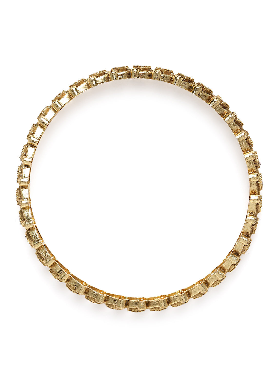 Stylish Zig-Zag Engraved Bangles in White featuring Crystals bangle set 
