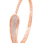 Chic Shine CZ Kada for Daily Glam. Rose gold-plated kada with cubic zirconia stones by Peora