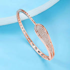 Chic Shine CZ Kada for Daily Glam. Rose gold-plated kada with cubic zirconia stones by Peora
