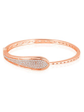Chic Shine CZ Kada for Daily Glam. Rose gold-plated kada with cubic zirconia stones by Peora