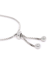 Adjustable Bracelet with Sparkling Stone in Silver - Blue featuring Cubic Zirconia & Crystals bracelets 
