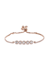 Elegant CZ Crystal Slider Bracelet in Rose Gold featuring Cubic Zirconia bracelets 
