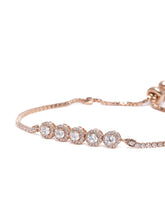 Elegant CZ Crystal Slider Bracelet in Rose Gold featuring Cubic Zirconia bracelets 
