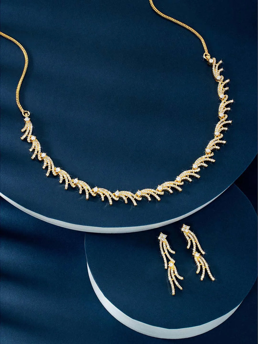 CZ Necklace Set – Luxe Cubic Zirconia Jewellery by Peora
