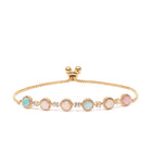 Shimmering CZ Round Stud Bracelet in Gold - Multi featuring Crystal & Cubic Zirconia bracelets 
