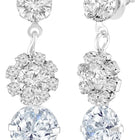 White necklace earrings set crafted from alloy, adorned with cubic zirconia & crystals for an elegant, timeless look | Peora
