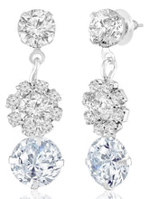 White necklace earrings set crafted from alloy, adorned with cubic zirconia & crystals for an elegant, timeless look | Peora
