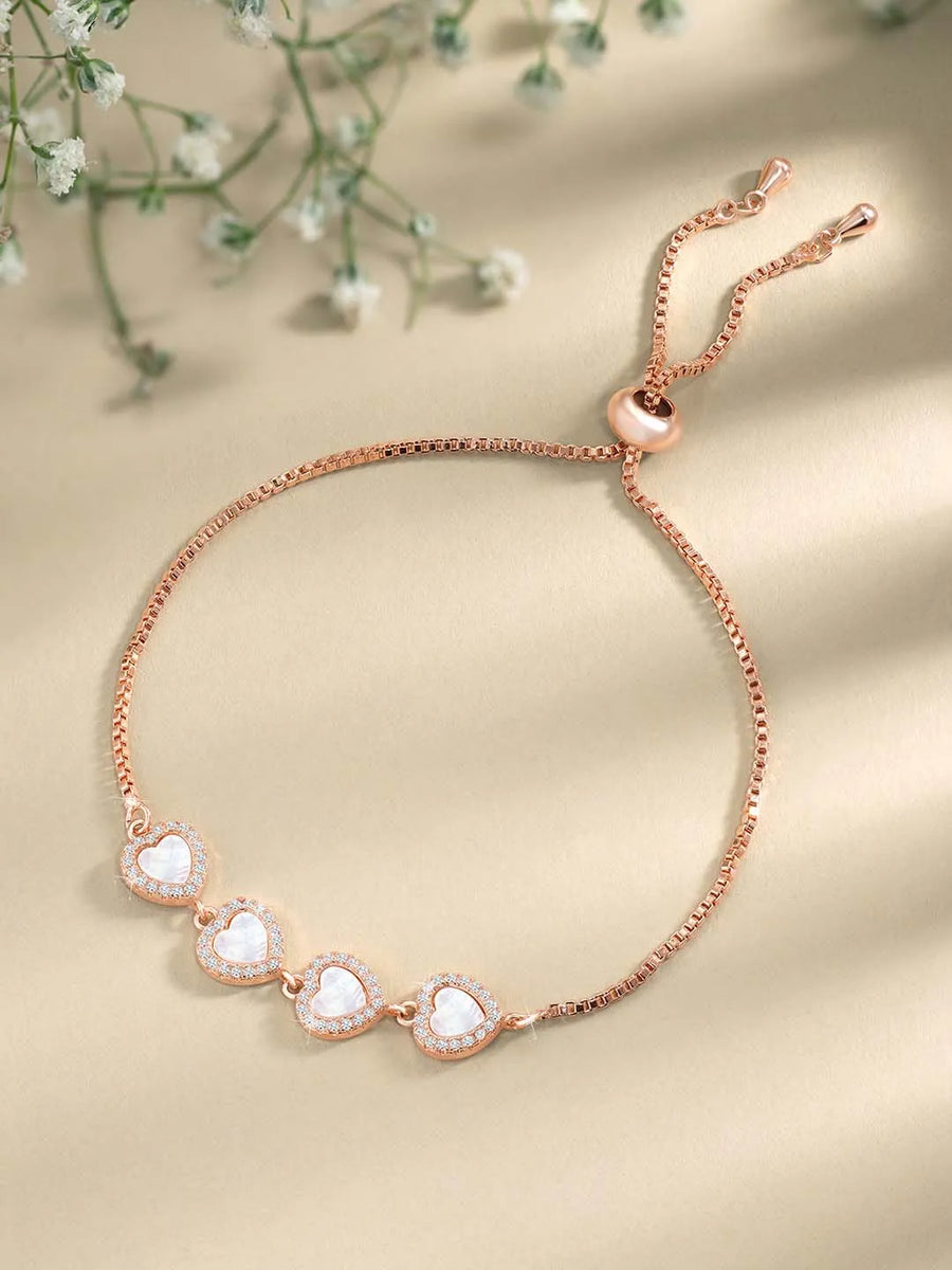 Romantic Hearts CZ Bracelet by Peora – Love-Inspired Fashion Jewellery

