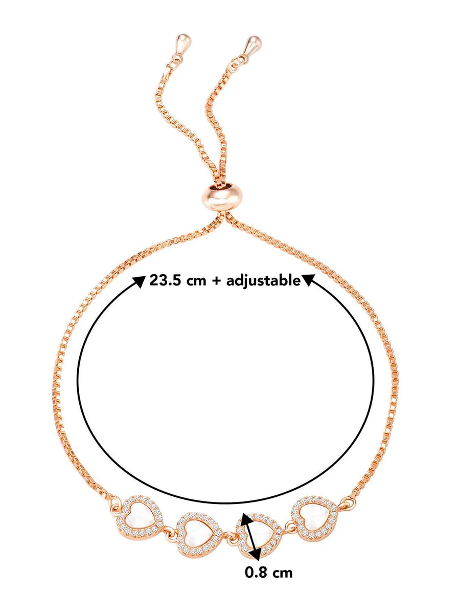 Romantic Hearts CZ Bracelet by Peora – Love-Inspired Fashion Jewellery

