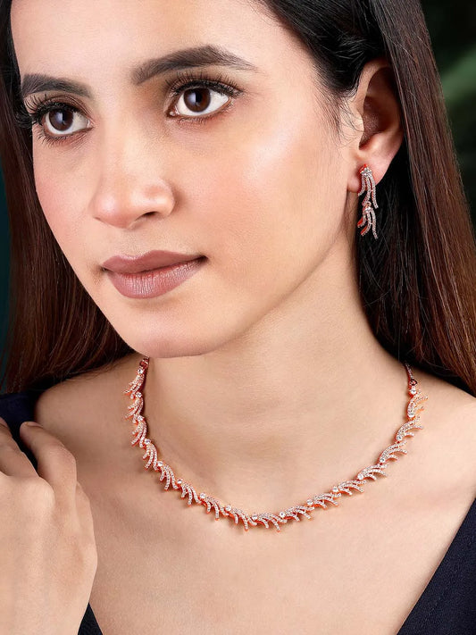 CZ Necklace Set – Luxe Cubic Zirconia Jewellery by Peora
