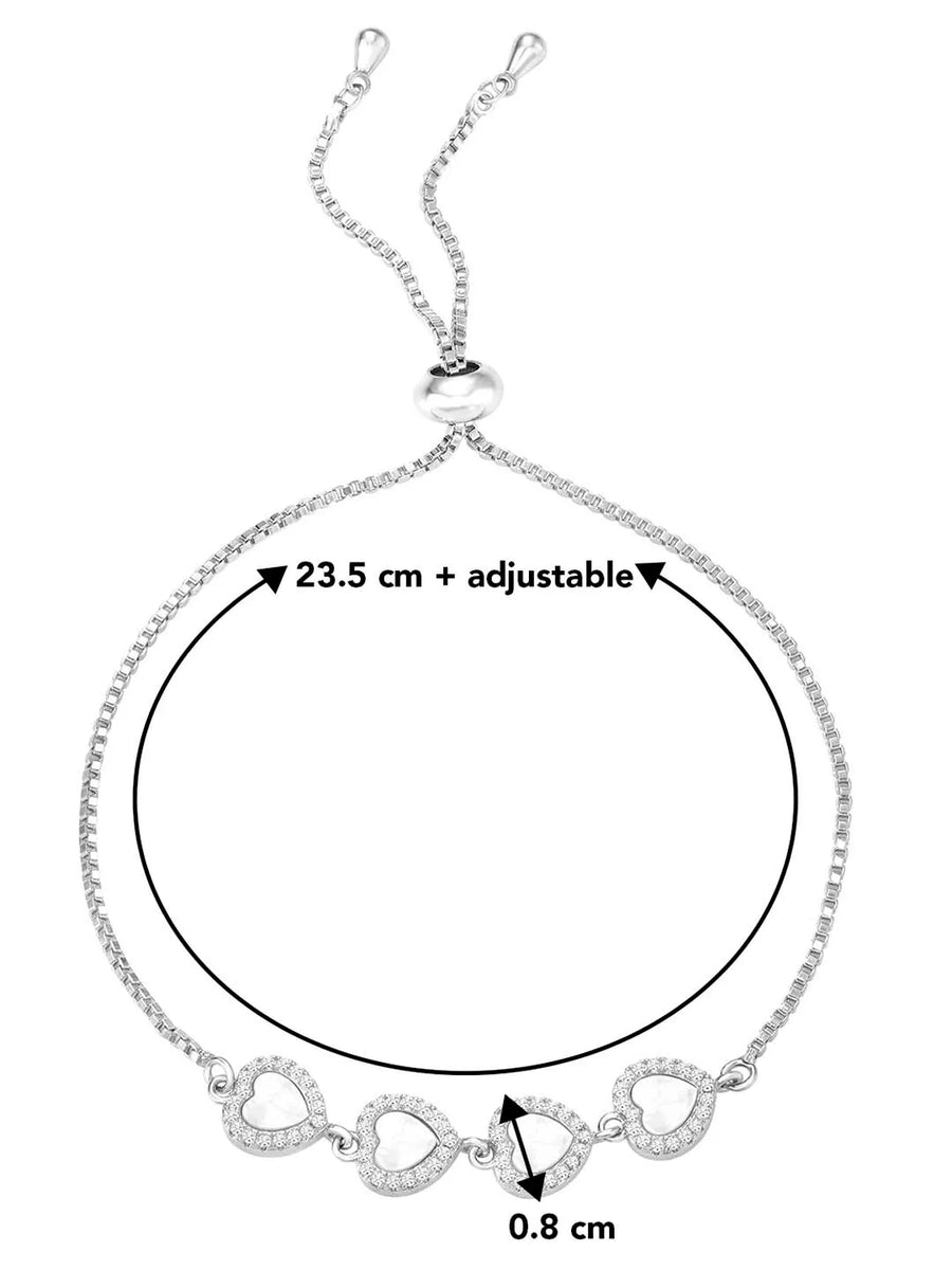 Romantic Hearts CZ Bracelet by Peora – Love-Inspired Fashion Jewellery

