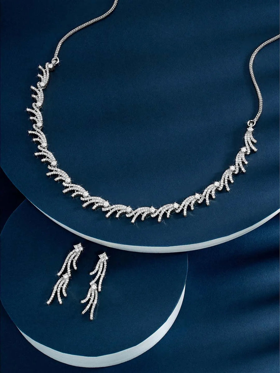 CZ Necklace Set – Luxe Cubic Zirconia Jewellery by Peora
