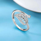 Leaf Motif CZ 925 Sterling Silver Ring