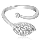 Leaf Motif CZ 925 Sterling Silver Ring
