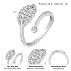 Leaf Motif CZ 925 Sterling Silver Ring
