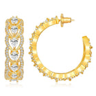 Sparkle & Shine CZ Hoop Earrings. Gold-plated hoop earrings with cubic zirconia stones from Peora.