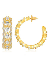 Sparkle & Shine CZ Hoop Earrings. Gold-plated hoop earrings with cubic zirconia stones from Peora.