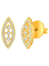 Leaf-Inspired Allure CZ Pendant Set by Peora. Gold-plated pendant set with leaf-inspired design & earrings.