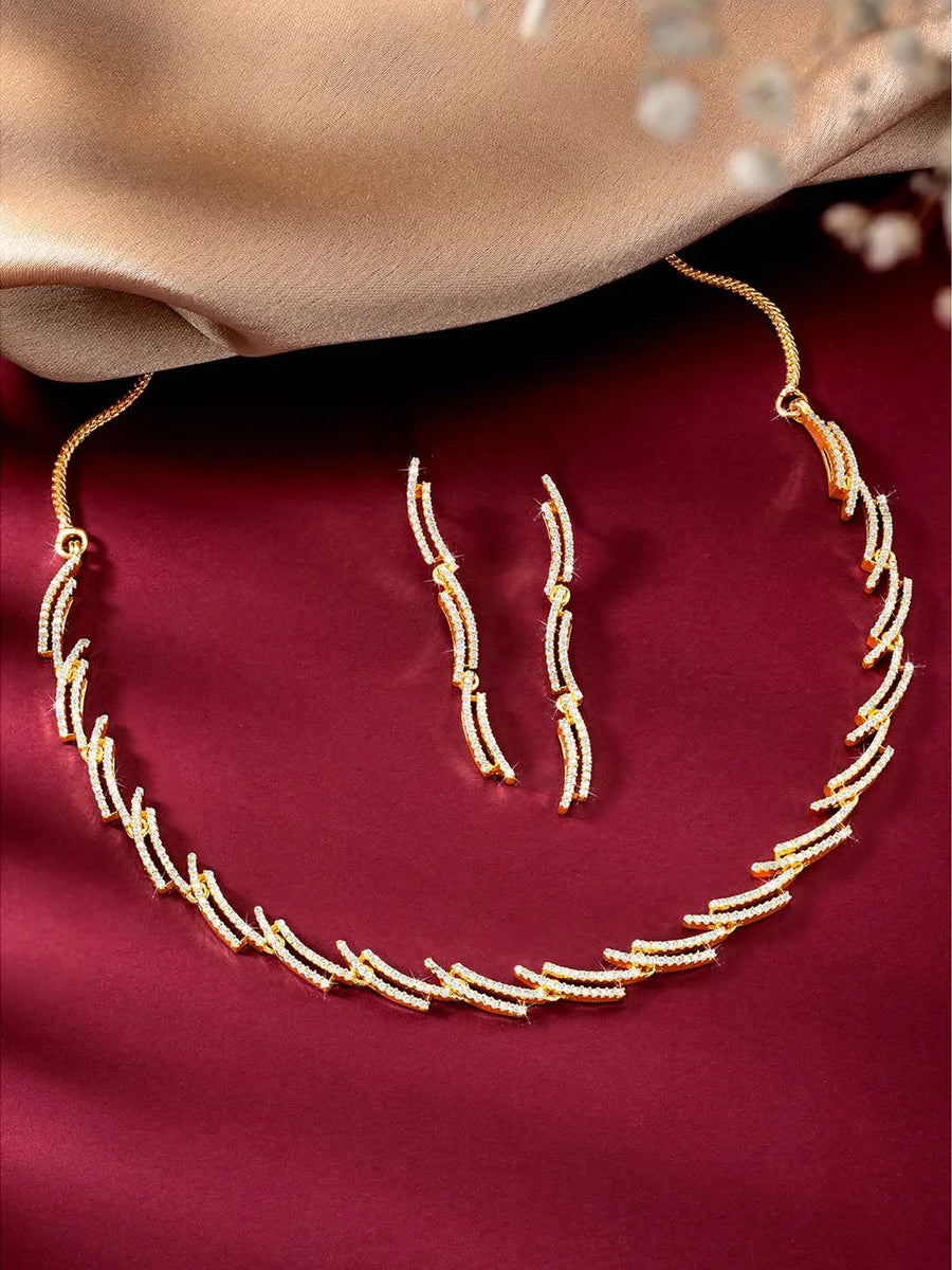 CZ Necklace Set – Dazzling Stone Jewellery by Peora
