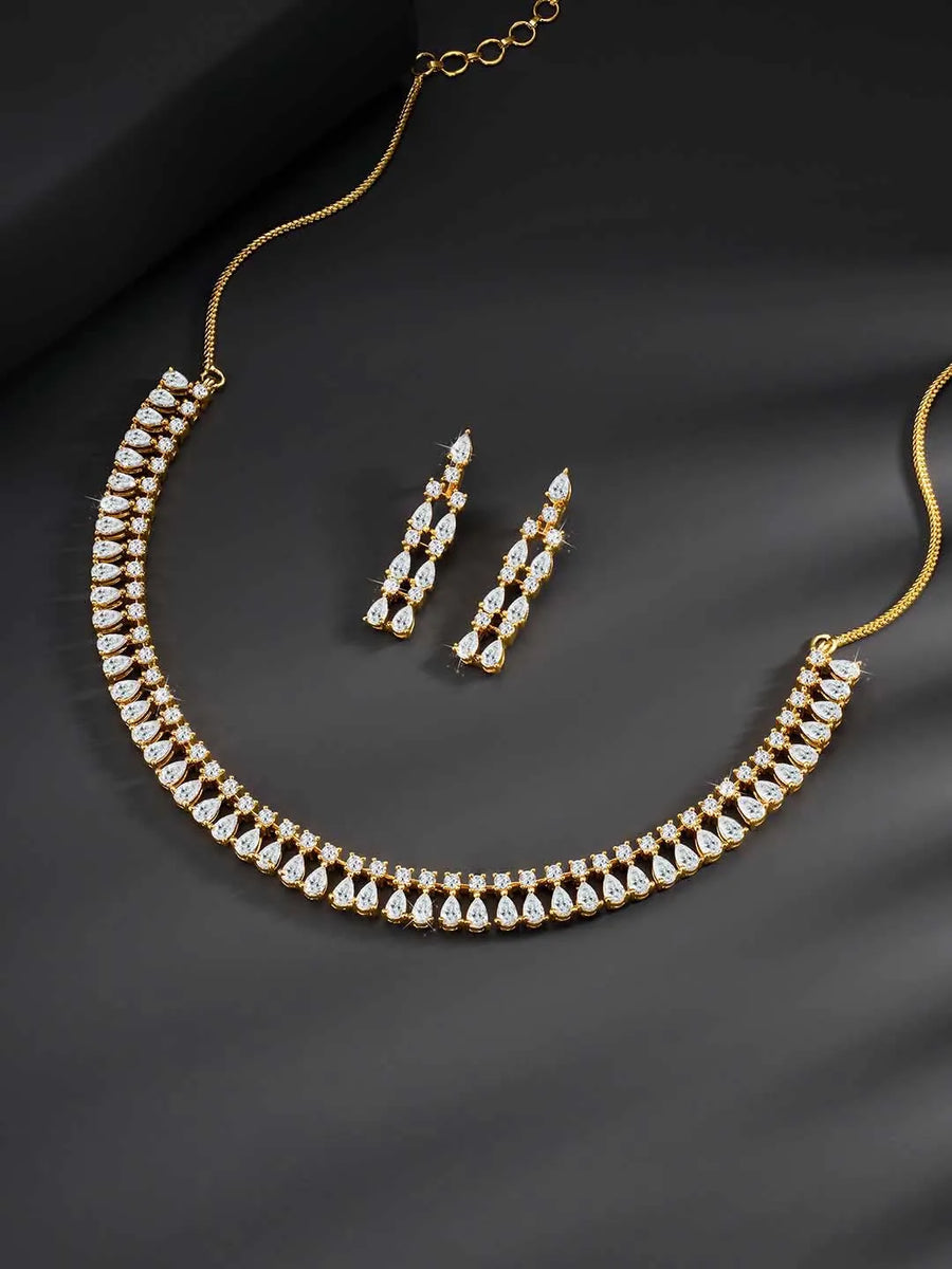 CZ Necklace Set – Sparkling Cubic Zirconia Elegance | Peora