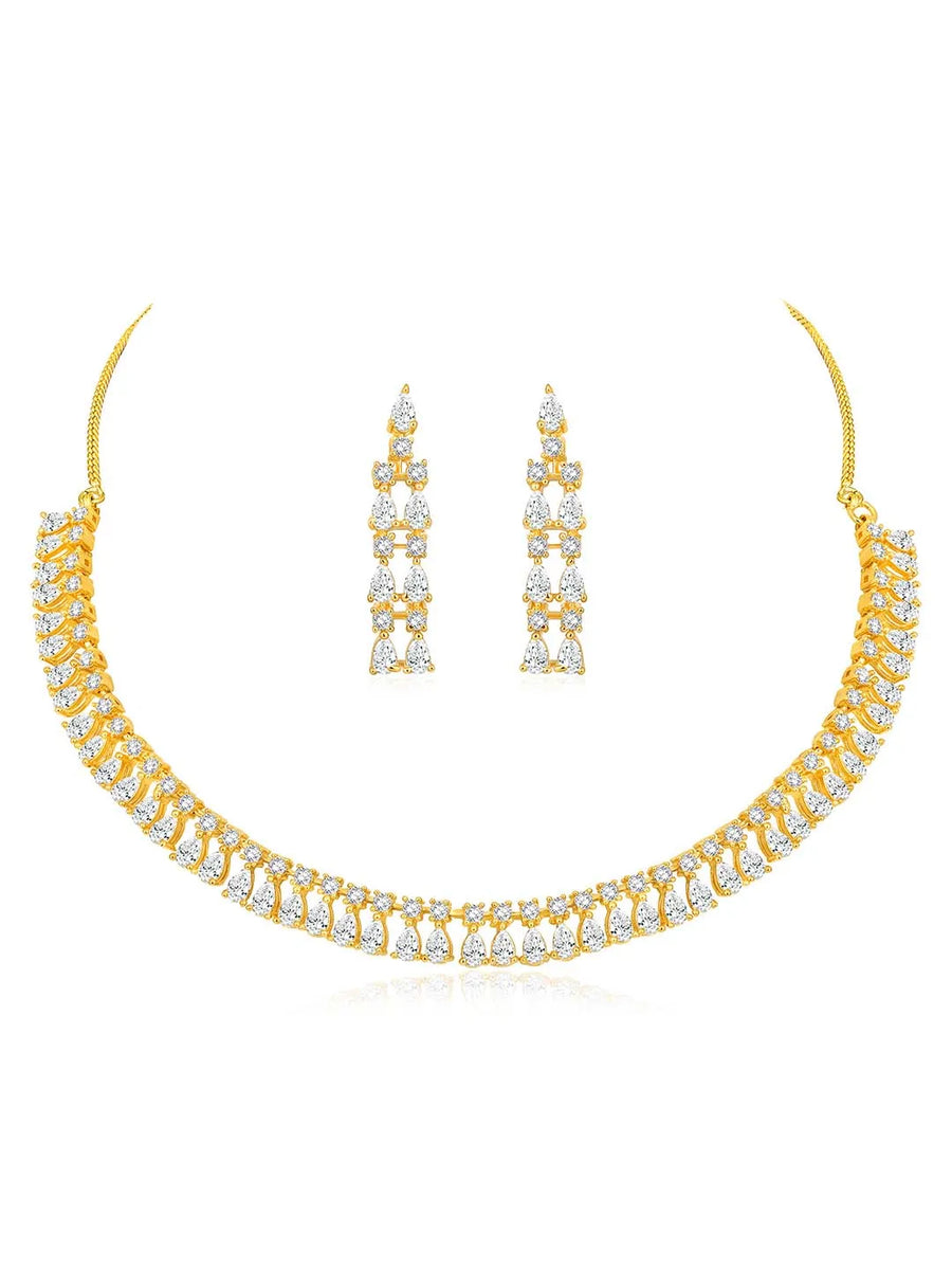 CZ Necklace Set – Sparkling Cubic Zirconia Elegance | Peora