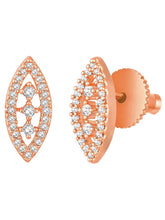 Leaf-Inspired Allure CZ Pendant Set by Peora. Rose gold-plated pendant set with leaf-inspired design & earrings.