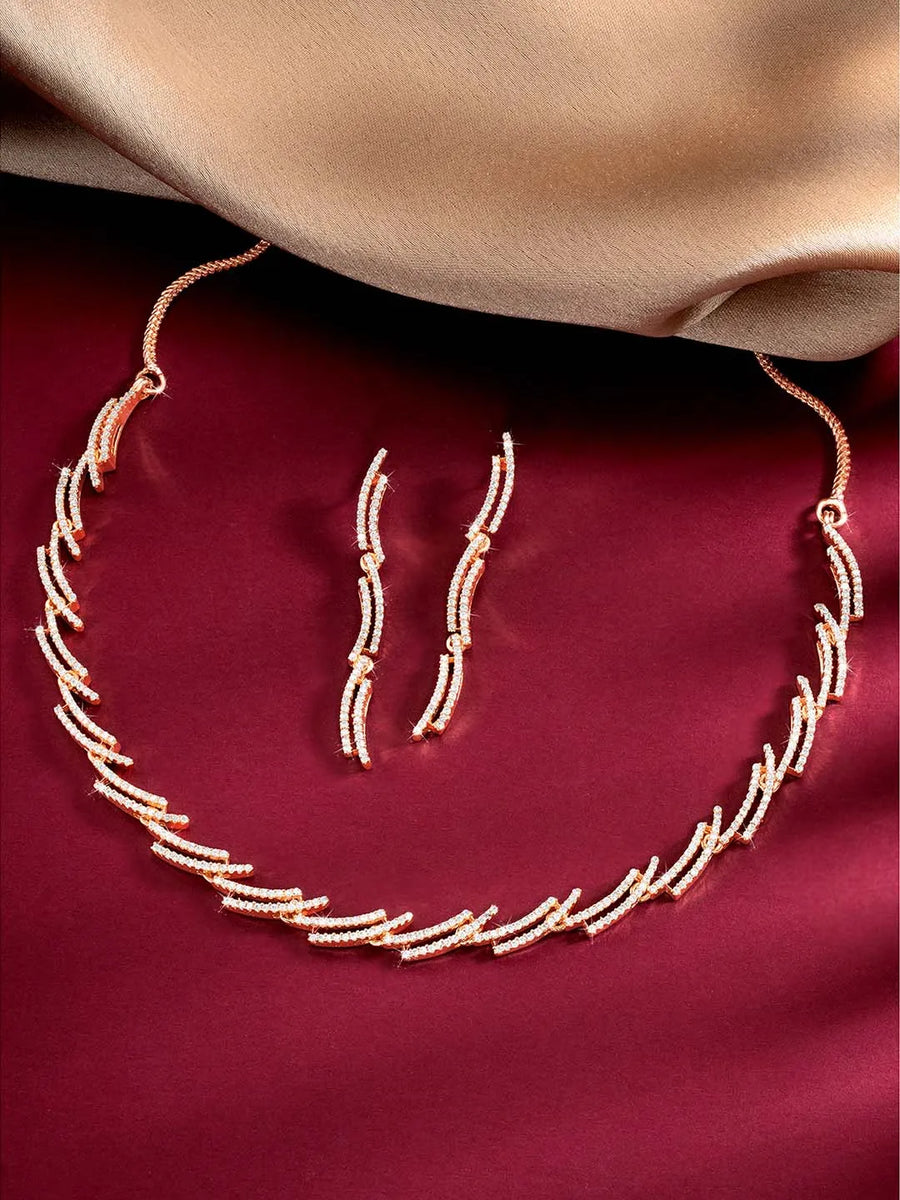 CZ Necklace Set – Dazzling Stone Jewellery by Peora
