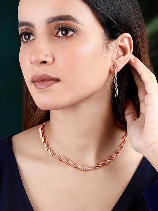 CZ Necklace Set – Dazzling Stone Jewellery by Peora
