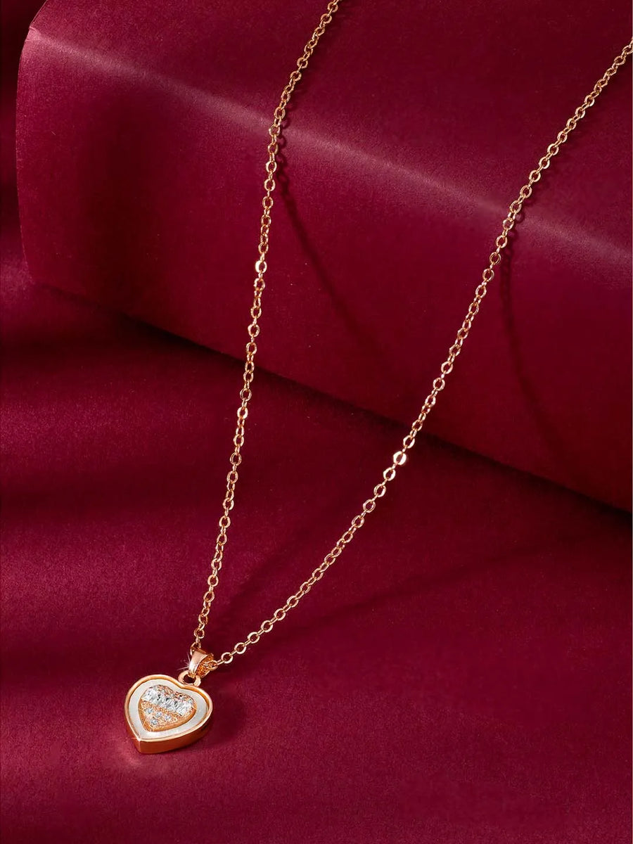 Heart CZ Necklace Set by Peora – Romantic Fashion Jewellery

