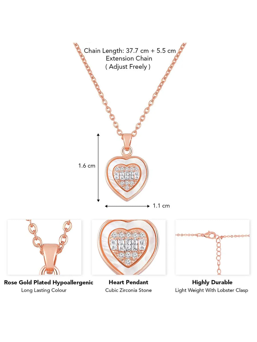 Heart CZ Necklace Set by Peora – Romantic Fashion Jewellery

