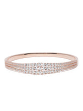 Sparkling Elegance CZ Slim Kada Bracelet  in Rose Gold featuring Cubic Zirconia kada bracelet  
