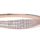 Sparkling Elegance CZ Slim Kada Bracelet  in Rose Gold featuring Cubic Zirconia kada bracelet  
