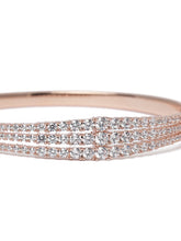 Sparkling Elegance CZ Slim Kada Bracelet  in Rose Gold featuring Cubic Zirconia kada bracelet  
