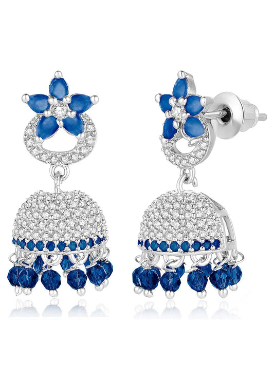 CZ Jhumki Earrings – Traditional CZ Jewellery by Peora