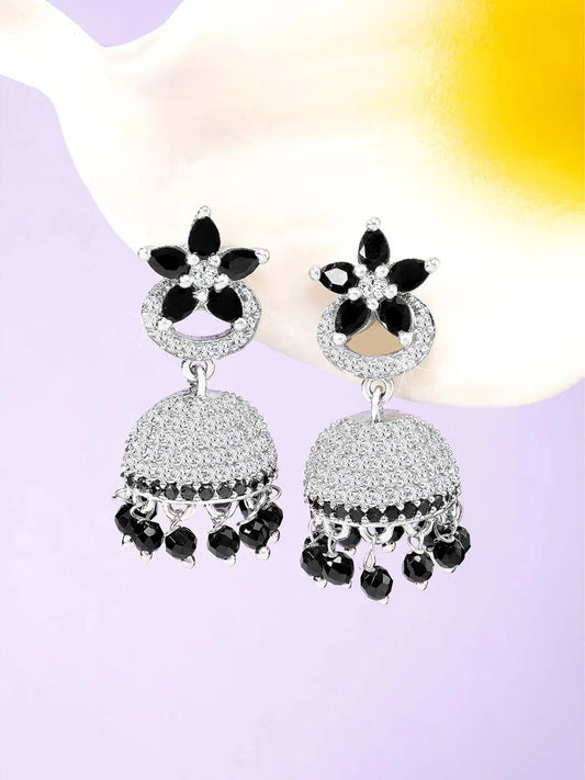 CZ Jhumki Earrings – Traditional CZ Jewellery by Peora