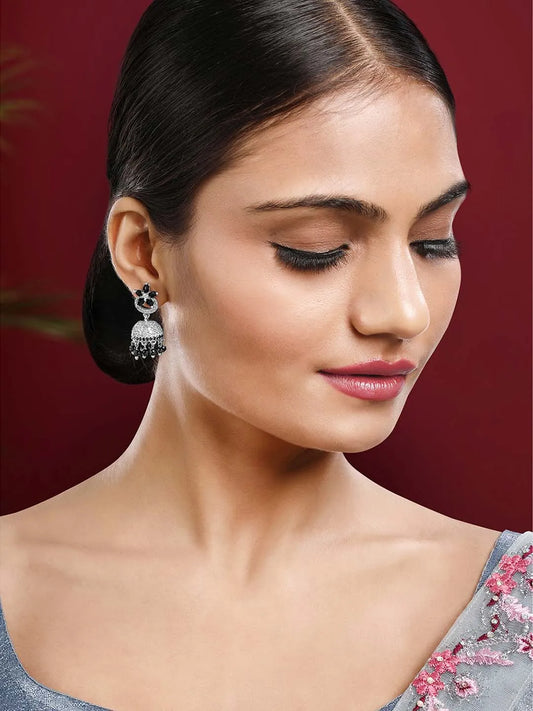 CZ Jhumki Earrings – Traditional CZ Jewelry by Peora


