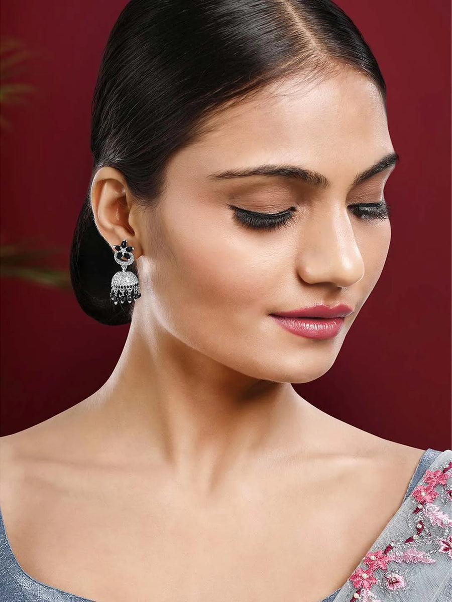 CZ Jhumki Earrings – Traditional CZ Jewelry by Peora

