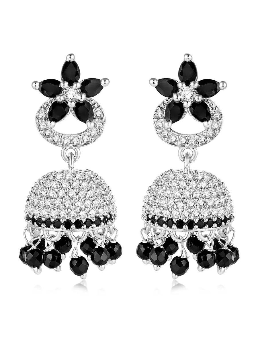CZ Jhumki Earrings – Traditional CZ Jewelry by Peora

