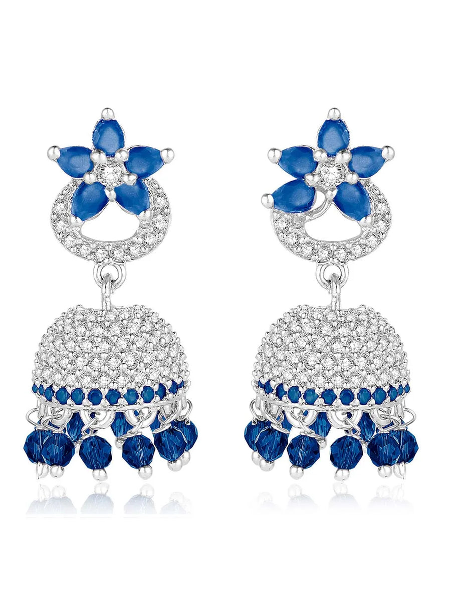 CZ Jhumki Earrings – Traditional CZ Jewellery by Peora