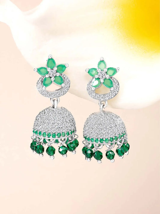 CZ Jhumki Earrings – Traditional CZ Jewelry by Peora

