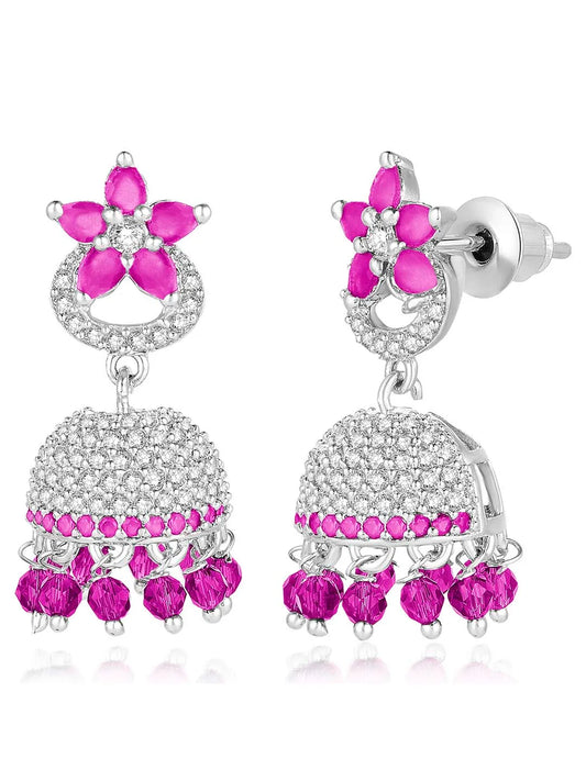 CZ Jhumki Earrings – Traditional CZ Jewelry by Peora


