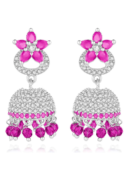 CZ Jhumki Earrings – Traditional CZ Jewelry by Peora

