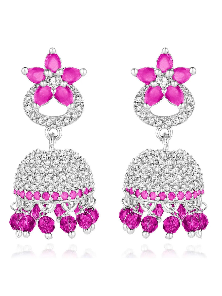 CZ Jhumki Earrings – Traditional CZ Jewelry by Peora

