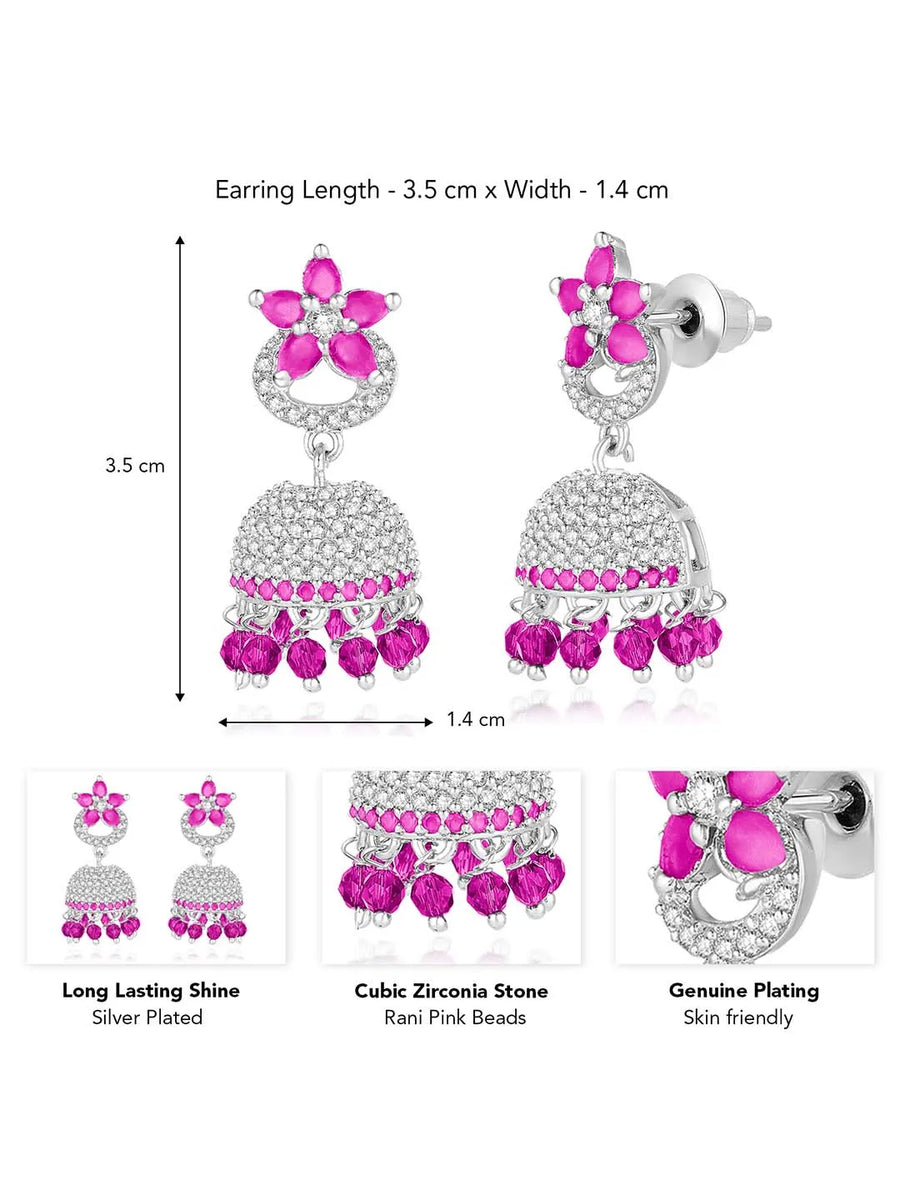 CZ Jhumki Earrings – Traditional CZ Jewelry by Peora

