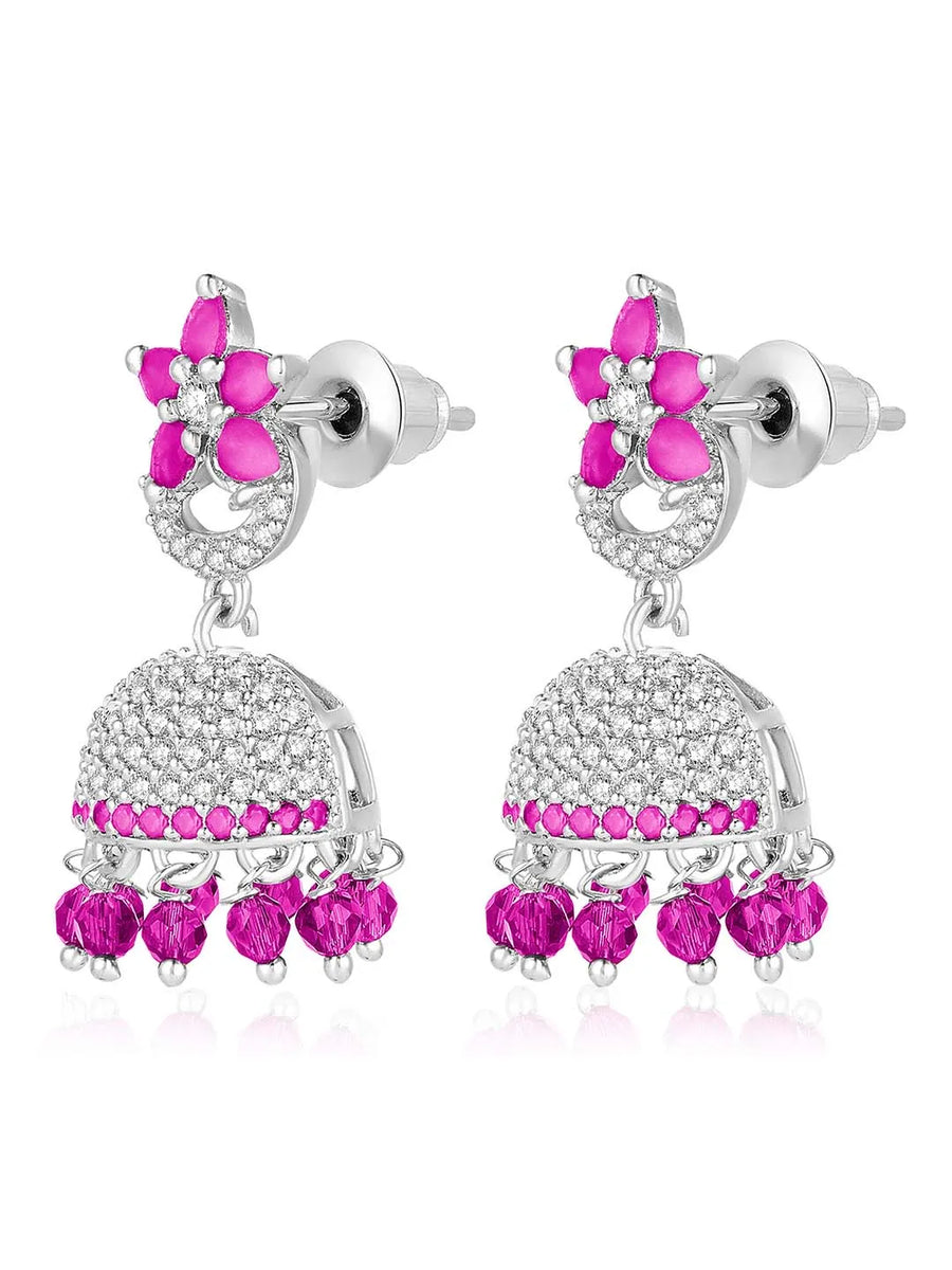 CZ Jhumki Earrings – Traditional CZ Jewelry by Peora

